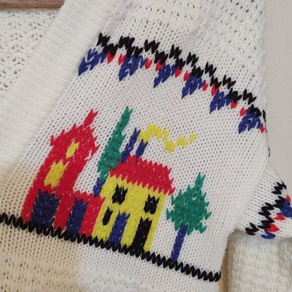 Sears JR bazaar vintage 70s cardigan with embroidered town - Picture 6 of 10